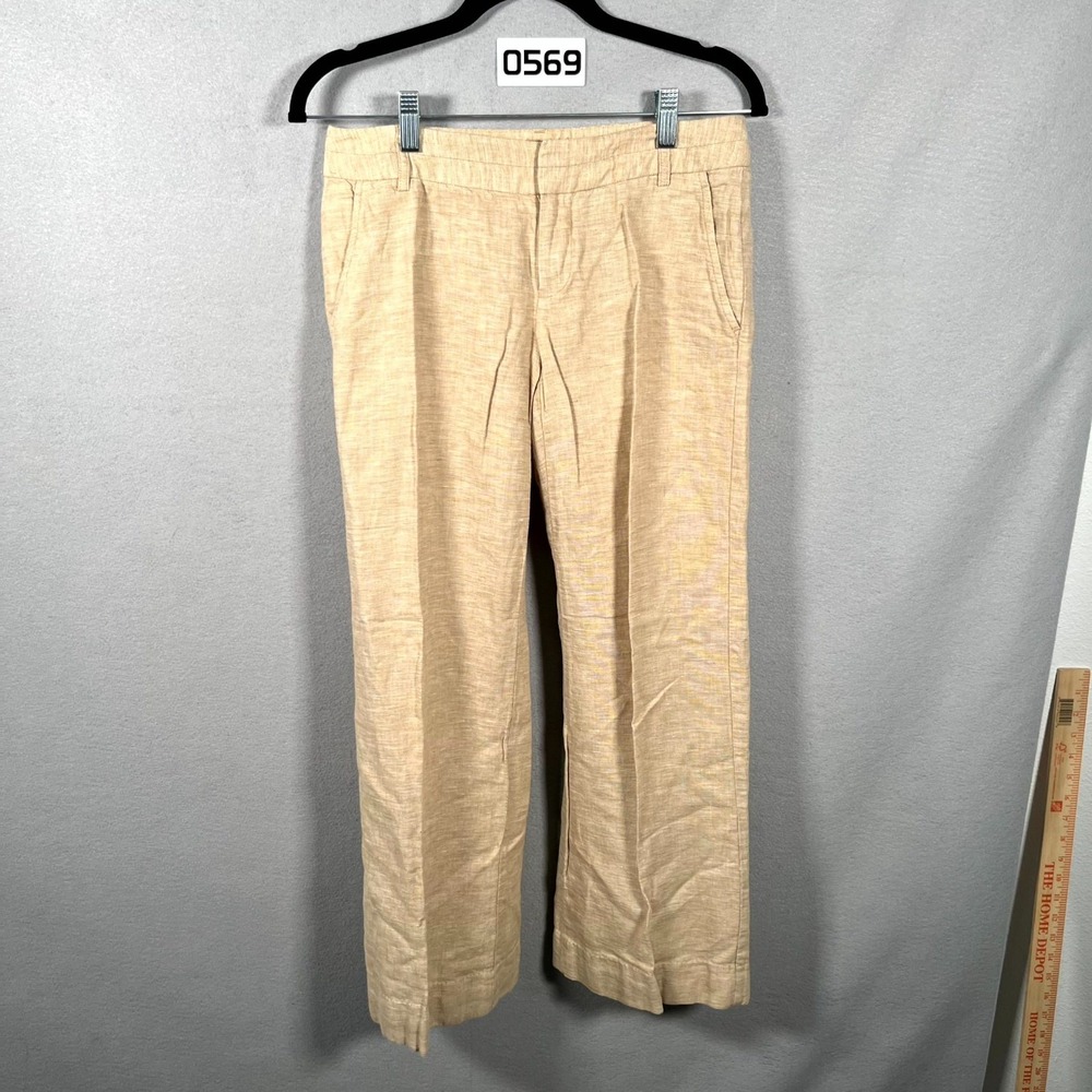 Banana Republic Dress Pants Womens 30 Beige Chambray Modern Fit Straight Leg